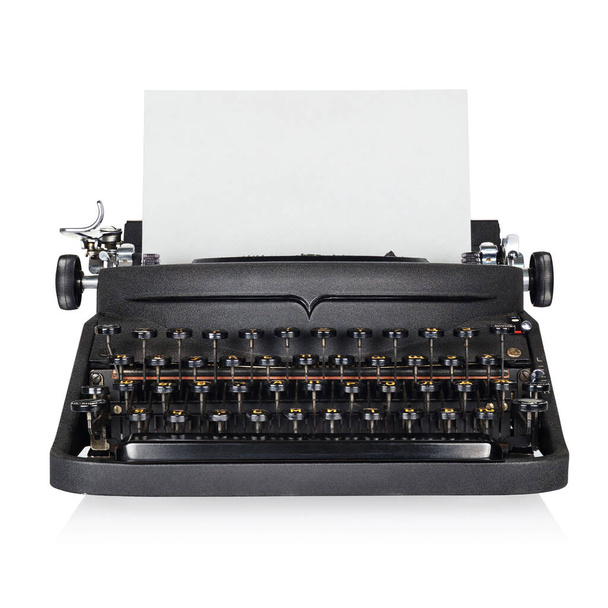 Black typewriter with copy space for your text isolated on white background - Photo, Image