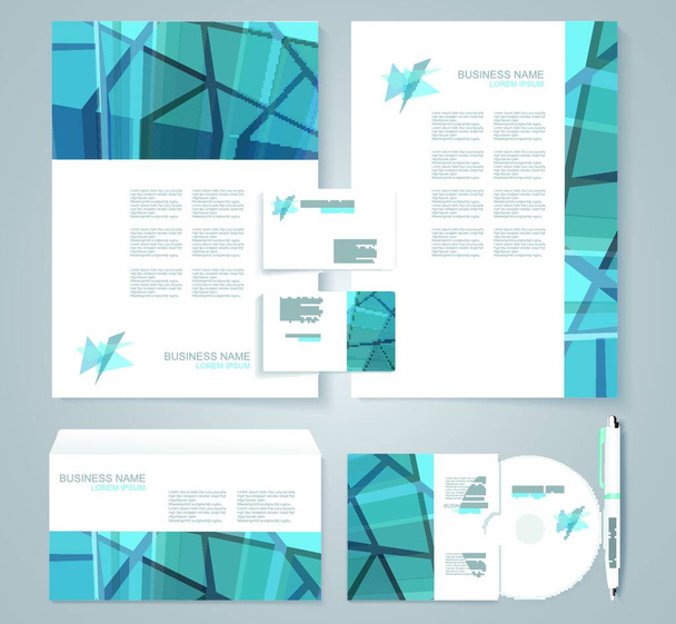 Corporate identity template with  geometric elements. Documentation for business. - Wektor, obraz