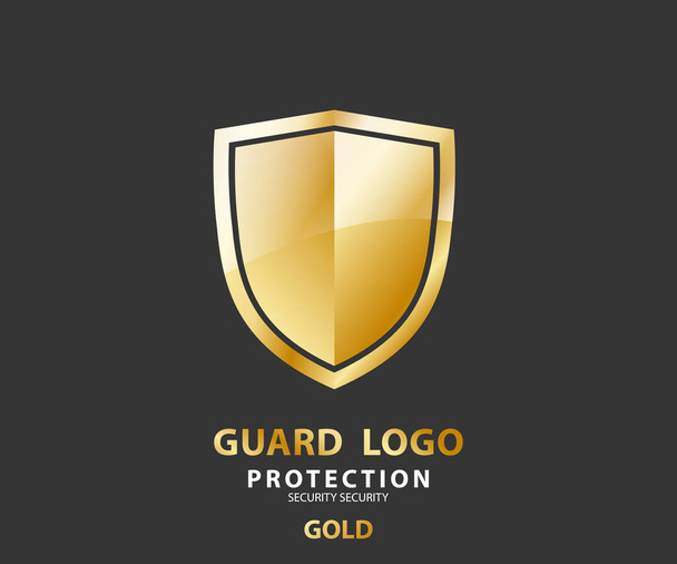 logo beveiligingsbedrijf. vector smaragd schild voor bescherming, vector illustratie - Vector, afbeelding