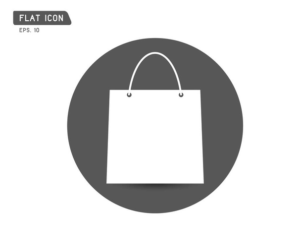 papier boodschappentas vector pictogram illustratie, online winkel, verkoop logo voor 10 personen - Vector, afbeelding