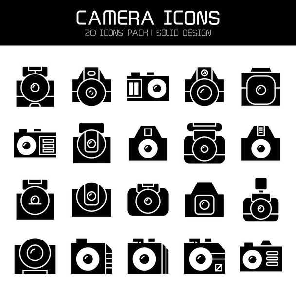 Digitalkamera und Action-Kamera-Symbole gesetzt - Vektor, Bild