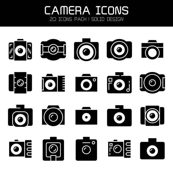 fotocamera digitale, e action camera icone impostate
 - Vettoriali, immagini