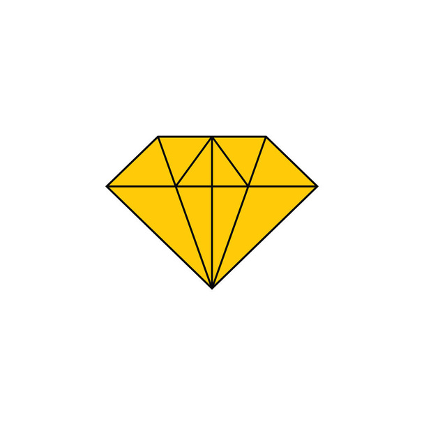 einfacher geometrischer gelber Diamant Symbol Logo Vektor - Vektor, Bild