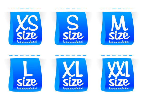 Clothing sizes labels set, vector illustration - Vector, Image