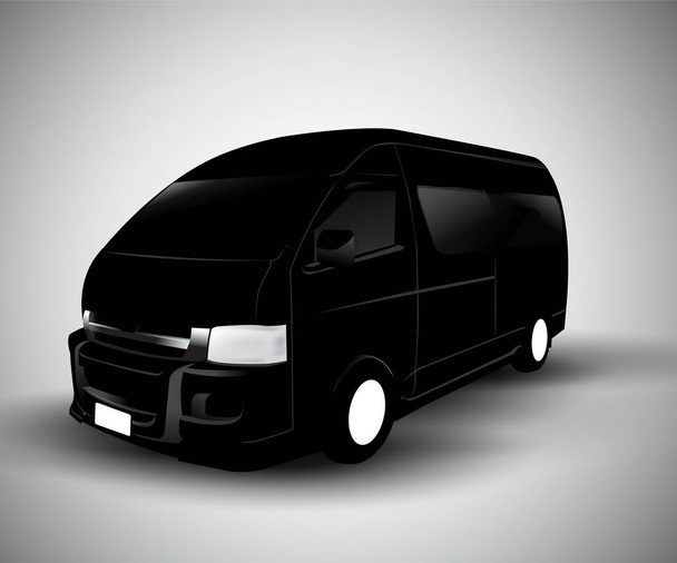 Auto nera, Silhouette cargo van vector illustrazione
 - Vettoriali, immagini