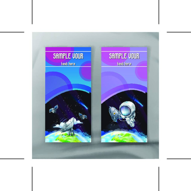 Set of space flyers, brochure template, vector design - Vector, Imagen