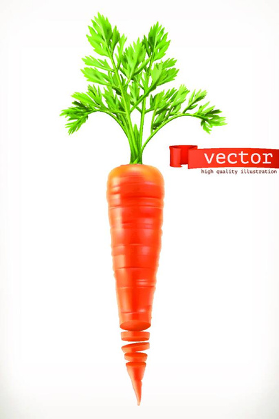 Carrot. Vegetable 3d vector icon - Διάνυσμα, εικόνα