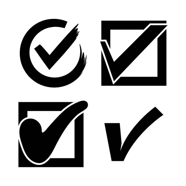 Häkchen und Checklisten-Symbole gesetzt - Vektor, Bild