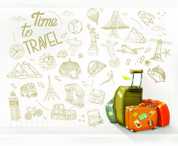 Time to Travel. Infographics vector - Vetor, Imagem