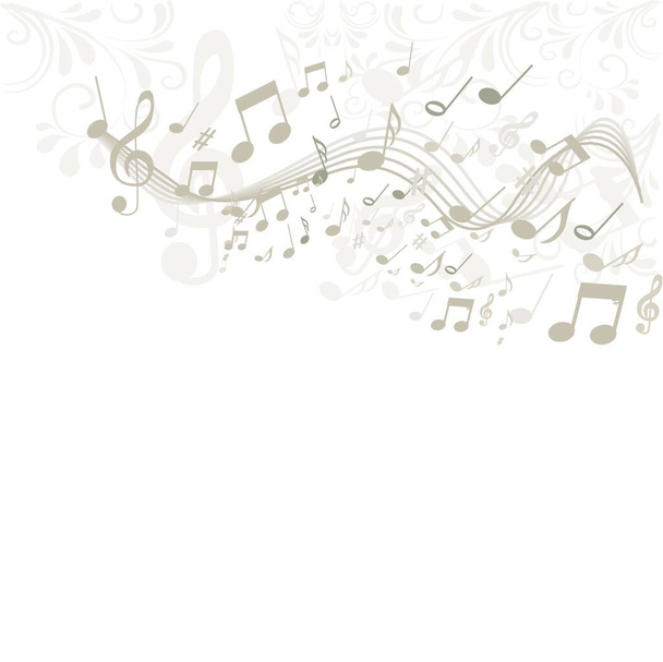 Musik background with colorful notes - Wektor, obraz