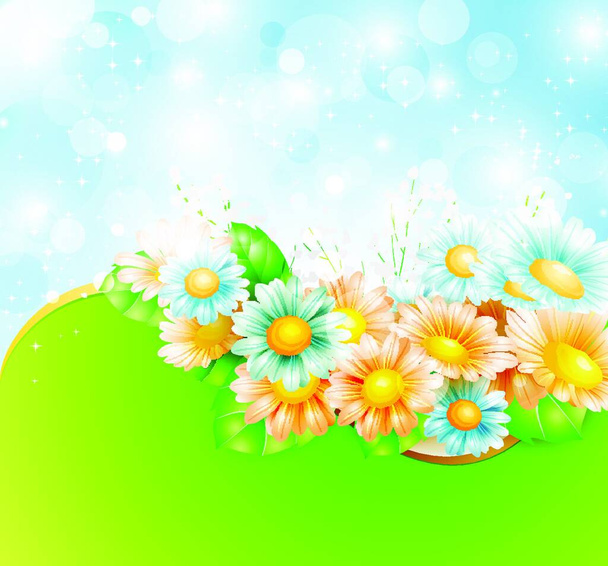 Spring flowers background, vector  - Vettoriali, immagini