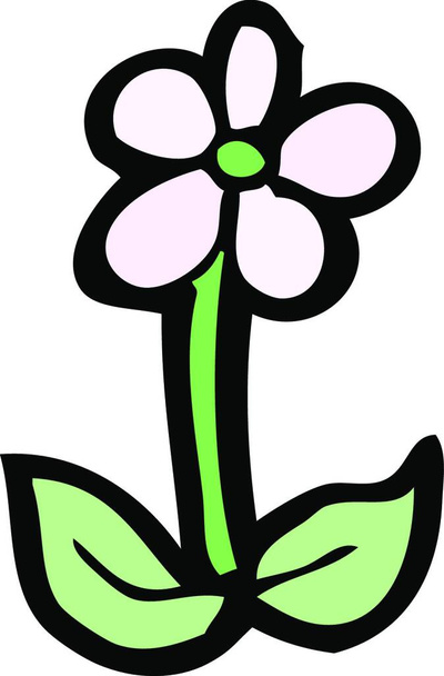 cartoon flower on white  - Vettoriali, immagini
