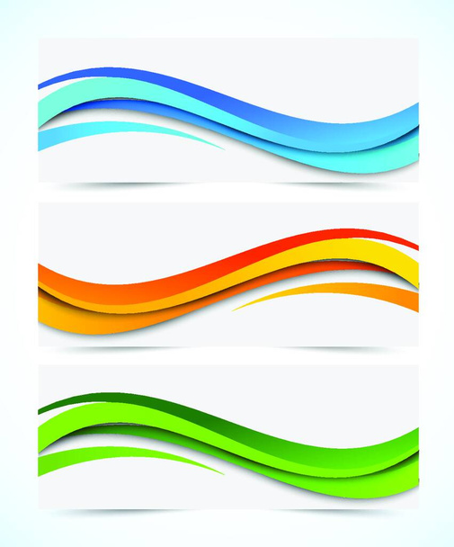 Set of abstract wavy banners - Vector, imagen