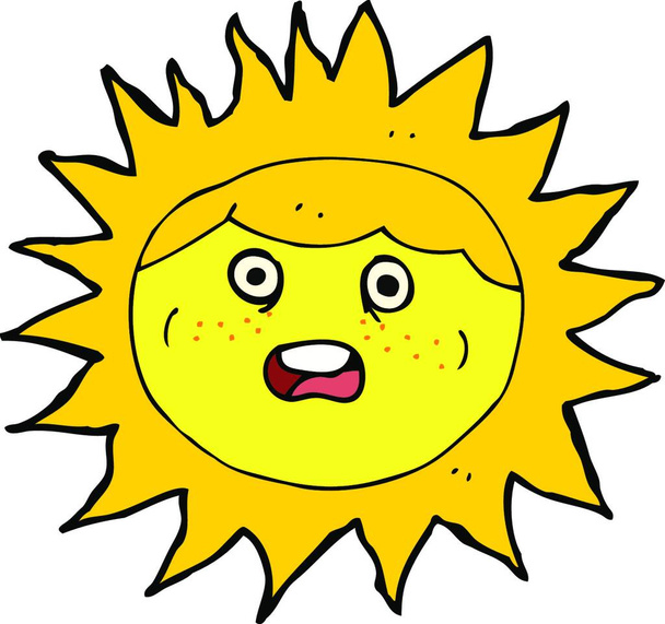 sun cartoon character, illustration on white background  - Vector, Image