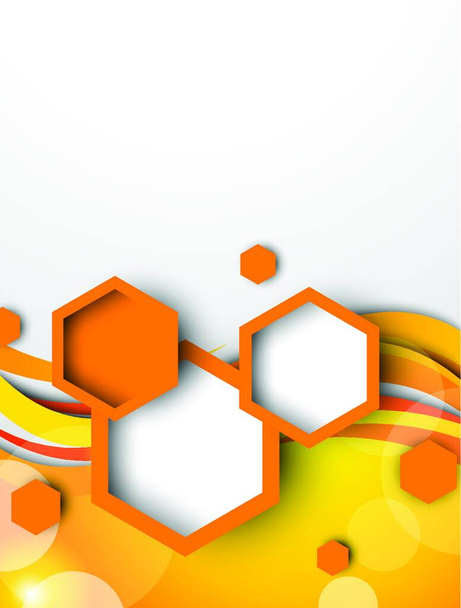 Abstract background with orange hexagons - Vector, Imagen