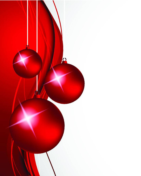 Christmas background with red balls - Διάνυσμα, εικόνα