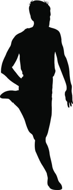 Silhouettes Runners on sprint, men. vector illustration. - Vektor, kép