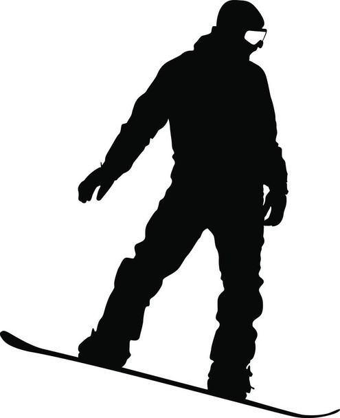 Black silhouettes  snowboarders on white background. Vector illustration. - ベクター画像