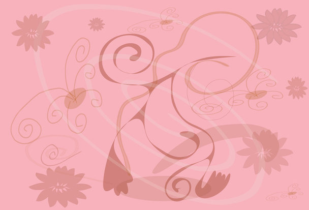 Plant with colour on rose background - Вектор, зображення