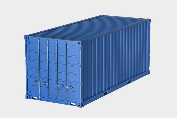 Container und Gewicht, Logistik und Transport, 3D-Rendering. Digitale Computerzeichnung. - Foto, Bild