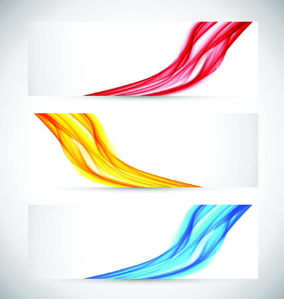 Set of banners with red blue yellow lines - Vector, afbeelding