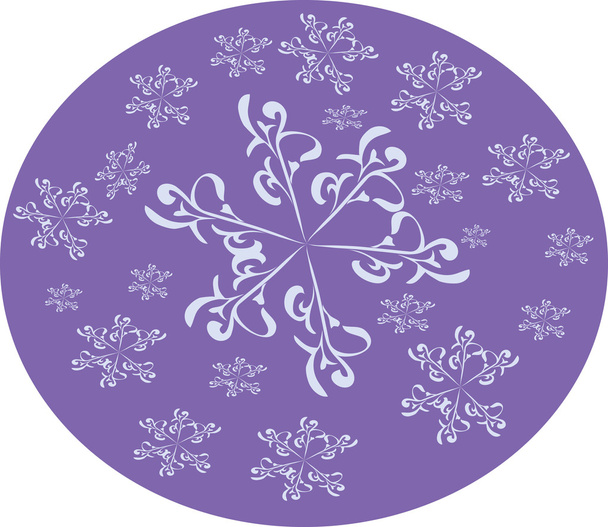 Snowflakes on lilac background - Διάνυσμα, εικόνα