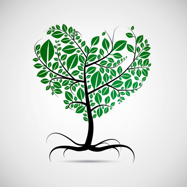 Abstract heart-shaped tree - Vector, afbeelding