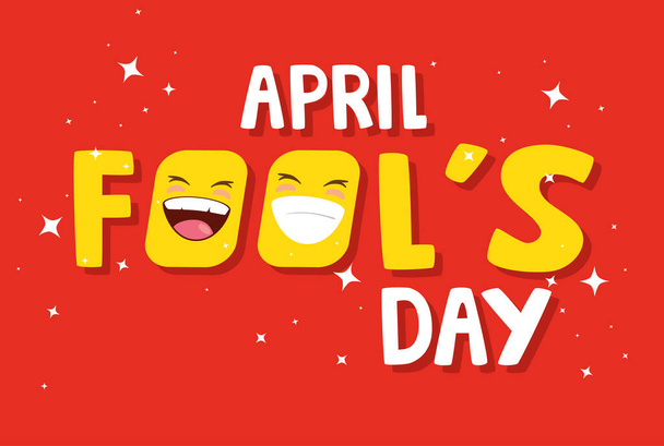 april fools day in red background - Vector, Image