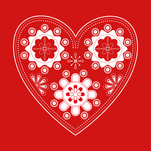 Красное и белое сердце
 - Вектор,изображение