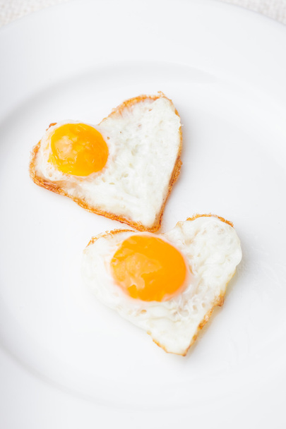Heart fried eggs - Foto, Imagen