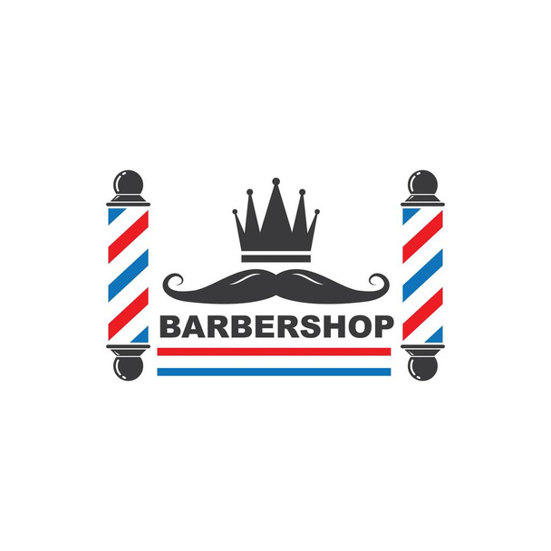 berber dükkanı simgesi logo vektör şablonu - Vektör, Görsel