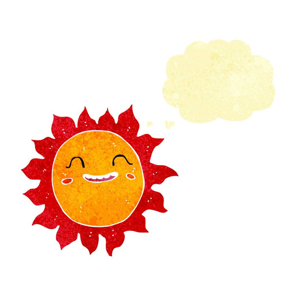 cartoon happy sun with thought bubble - Vektor, Bild