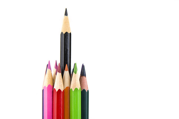 Sharpened colored pencils on the white background - Fotografie, Obrázek