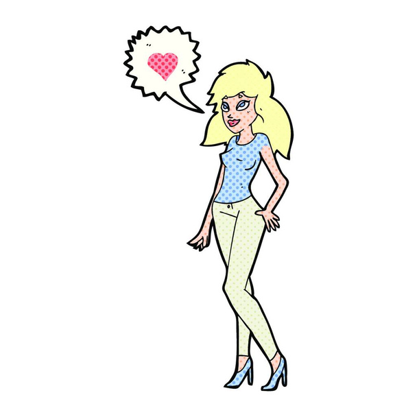 cartoon woman in love - ベクター画像