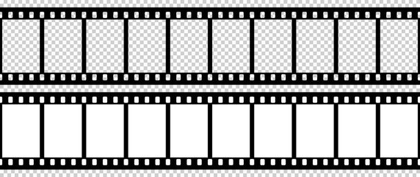 Modèle de film caméra noir et blanc. Angle droit du cadre. Illustration vectorielle. - Vecteur, image