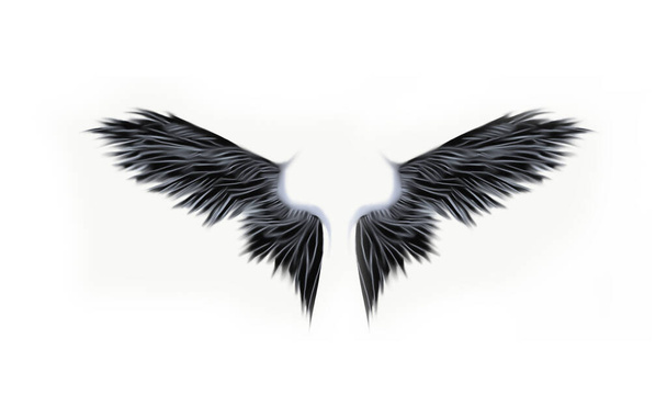Koncept černých křídel anděla - Fotografie, Obrázek