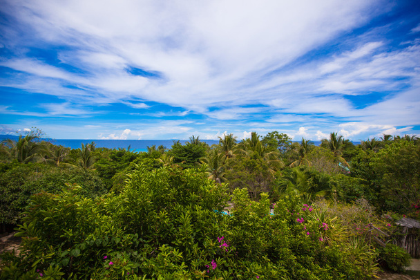 Панорамный вид на красивое небо и океан с балкона
 - Фото, изображение