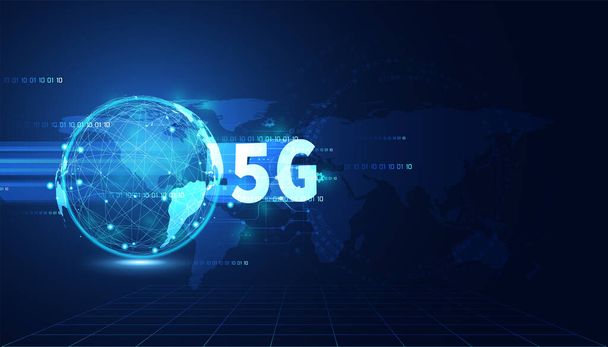 Tecnologia de internet sem fio 5G Concept background conexão de comunicação wifi e negócios com rede global ilustração de vetor de conexão de inovação de alta velocidade
. - Vetor, Imagem