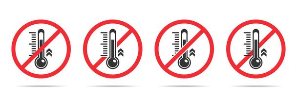 Set di icone senza febbre in quattro diverse versioni in un design piatto. Illustrazione vettoriale
 - Vettoriali, immagini