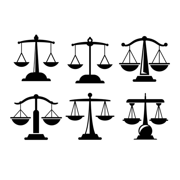 escala de justicia, conjunto de iconos de escala de equilibrio
 - Vector, Imagen