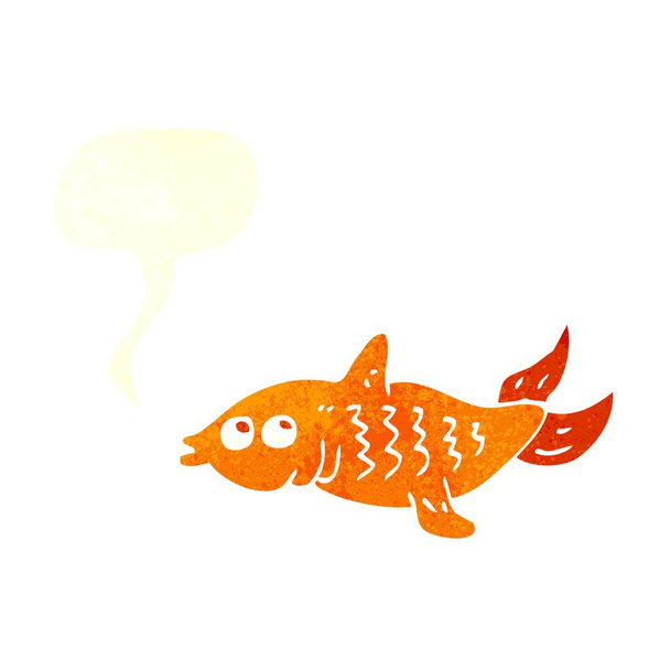 cartoon fish with speech bubble - Вектор, зображення