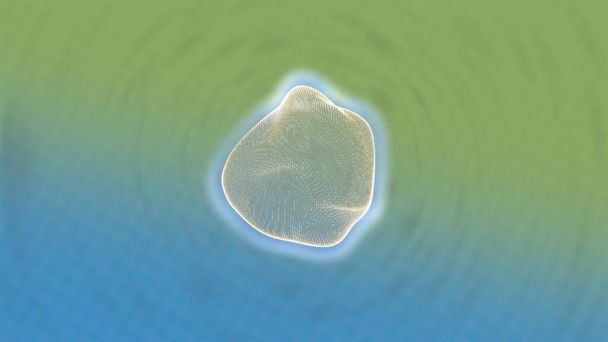 3D-Darstellung befruchteter deformierter Eizellen durch Labormikroskop. - Foto, Bild
