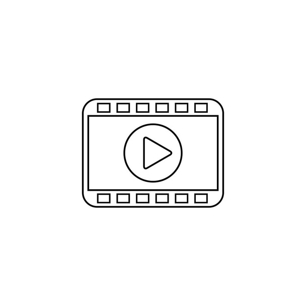 Video modern çizgi simgesi şeridi vektörü izole edilmiş beyaz arkaplanı oynat - Vektör, Görsel