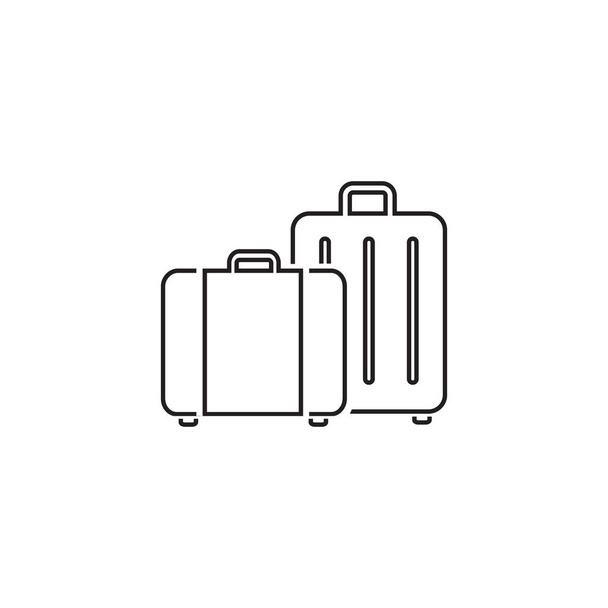 Ταξίδι, αποσκευές, τουρισμός, αποσκευές, αεροδρόμιο διάνυσμα γραμμή εικονίδιο - Διάνυσμα, εικόνα