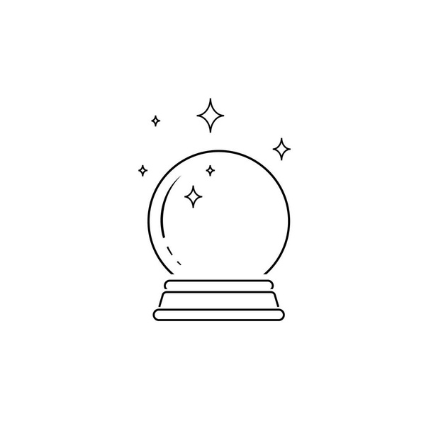 Crystal Ball Magic Line Icono Vector Logo Plantilla
 - Vector, imagen