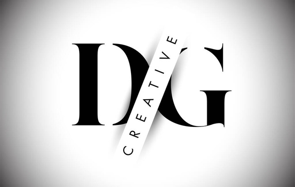 Logotipo de letra DG D G com corte de sombra criativo e design de ilustração de vetor de texto em camadas
. - Vetor, Imagem