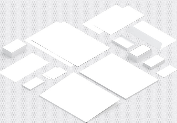 Corporate identity branding mockup. 3d render. Isometric projection. - Photo, Image