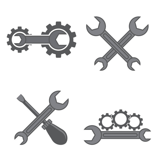 Repair Icon with Wrench and Gear. Mechanic Service Concept. Technical Maintenance. Troubleshooting Banner. Tech Support. - Vector, Image
