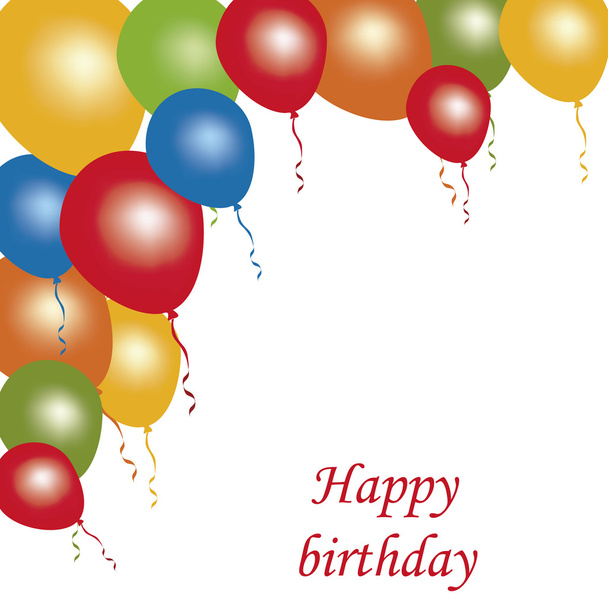 Alles Gute zum Geburtstag mit Luftballons - Vektor, Bild