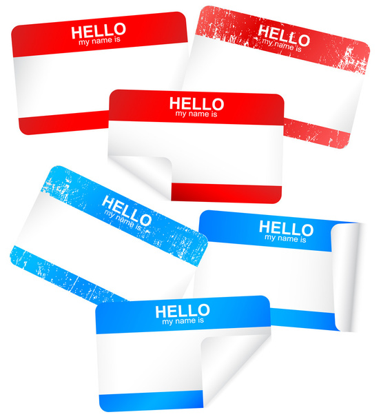 Vector set of blank adhesive name badges. - Vector, Image